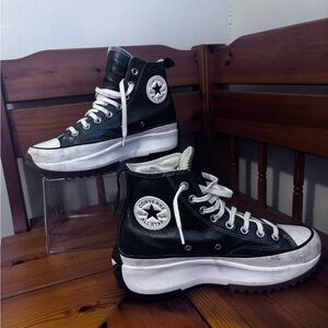 Converse metallic and White Platform High-Tops